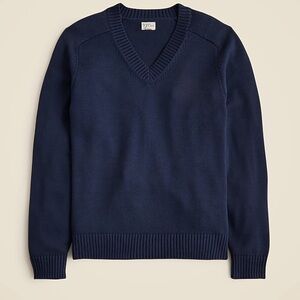 J. Crew || heritage cotton v neck sweater in navy blue